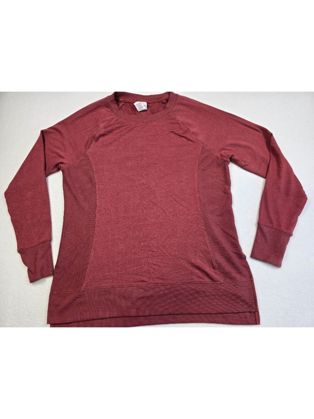 RBX Womens Long Sleeve Active Tunic Top M Light Maroon
